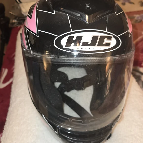 HJC Women's Black and Pink Full Face Helmet - Picture 2 of 2
